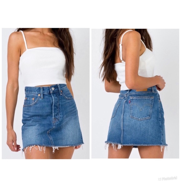 Levi's Dresses & Skirts - Sz 23 Levis Premium Deconstructed Jean Skirt